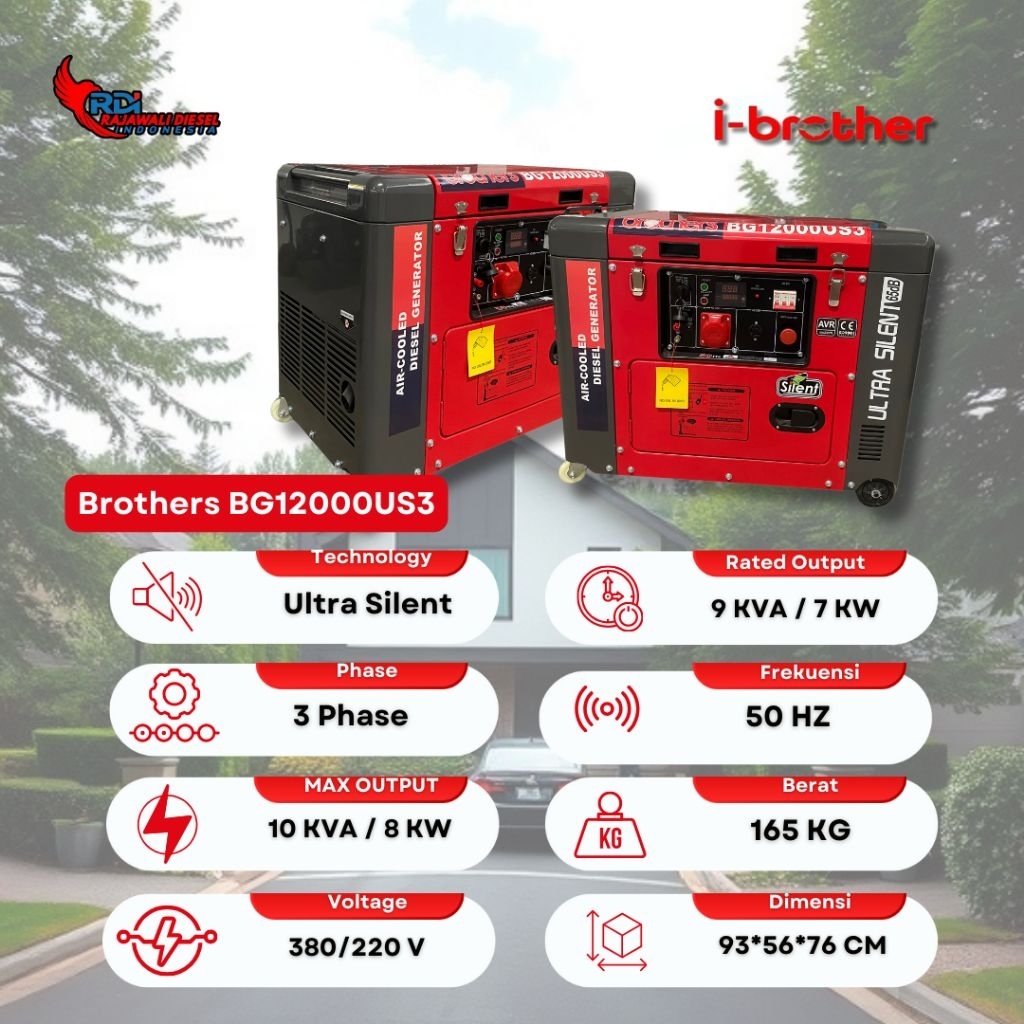 Genset Brother 10kva 8000watt 3phase