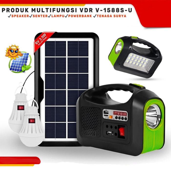 EMERGENCY LAMP SOLAR PANEL V-1588 VDR - Solar Lighting System Lampu Emergency
