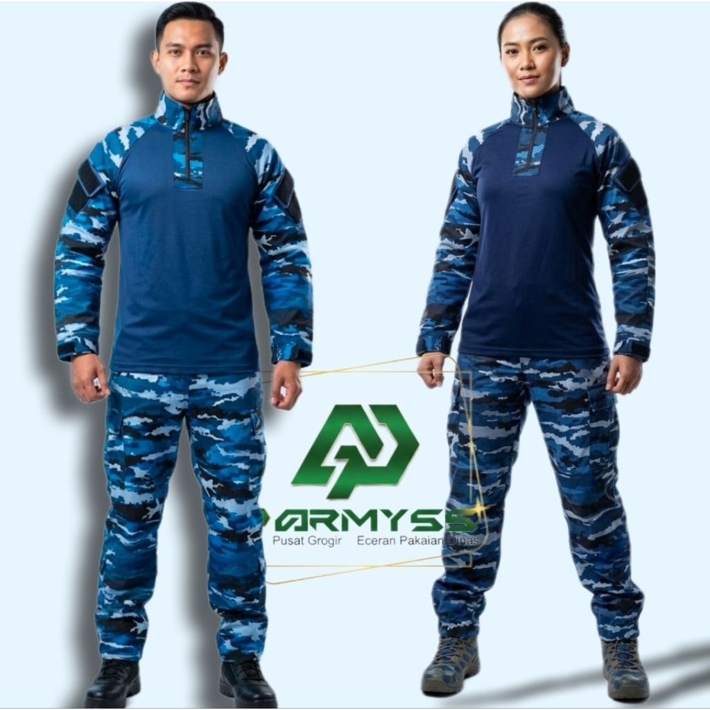 Kaos BDU Tectical Loreng TNI AU Kaos Lapangan Tectical Tangan Panjang