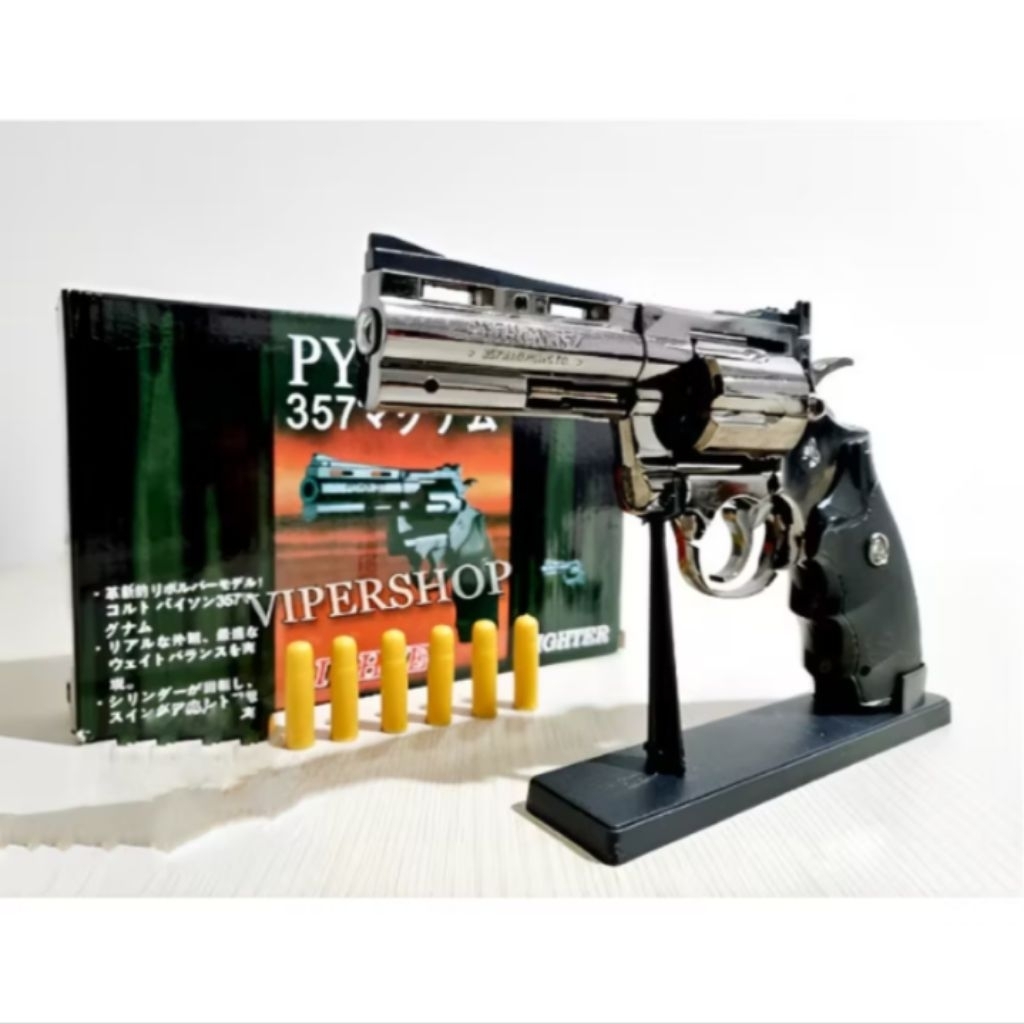 Korek Api Pistol Gas Bara Full Metal Python 357 Desert Eagle Lighter Refillable Besar