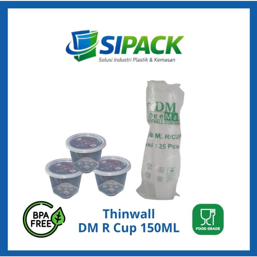 DM R Cup 150ml Thinwall | Cup Plastik 150ml | Gelas Plastik Transparan