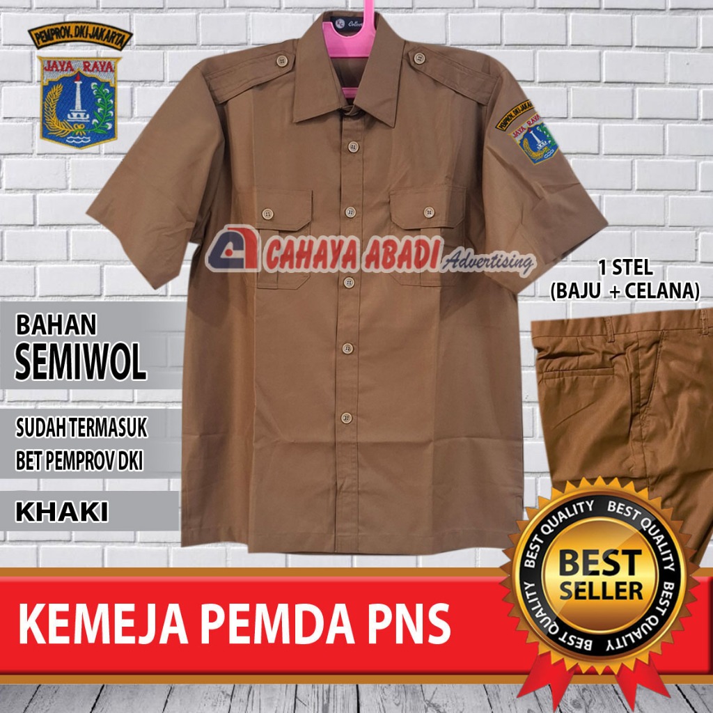 Seragam PEMDA KHAKI PNS DKI Baju PEMDA KHAKI PNS DKI