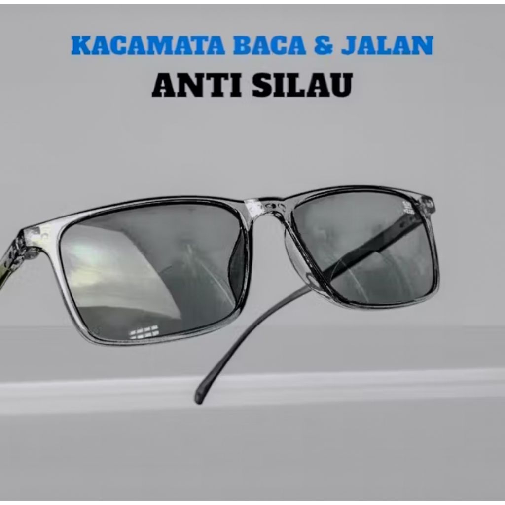 Kacamata Baca anti silau 3 in 1 kacamata plus +1.00 s/d +3.00 kacamata baca dan jalan anti silau pri