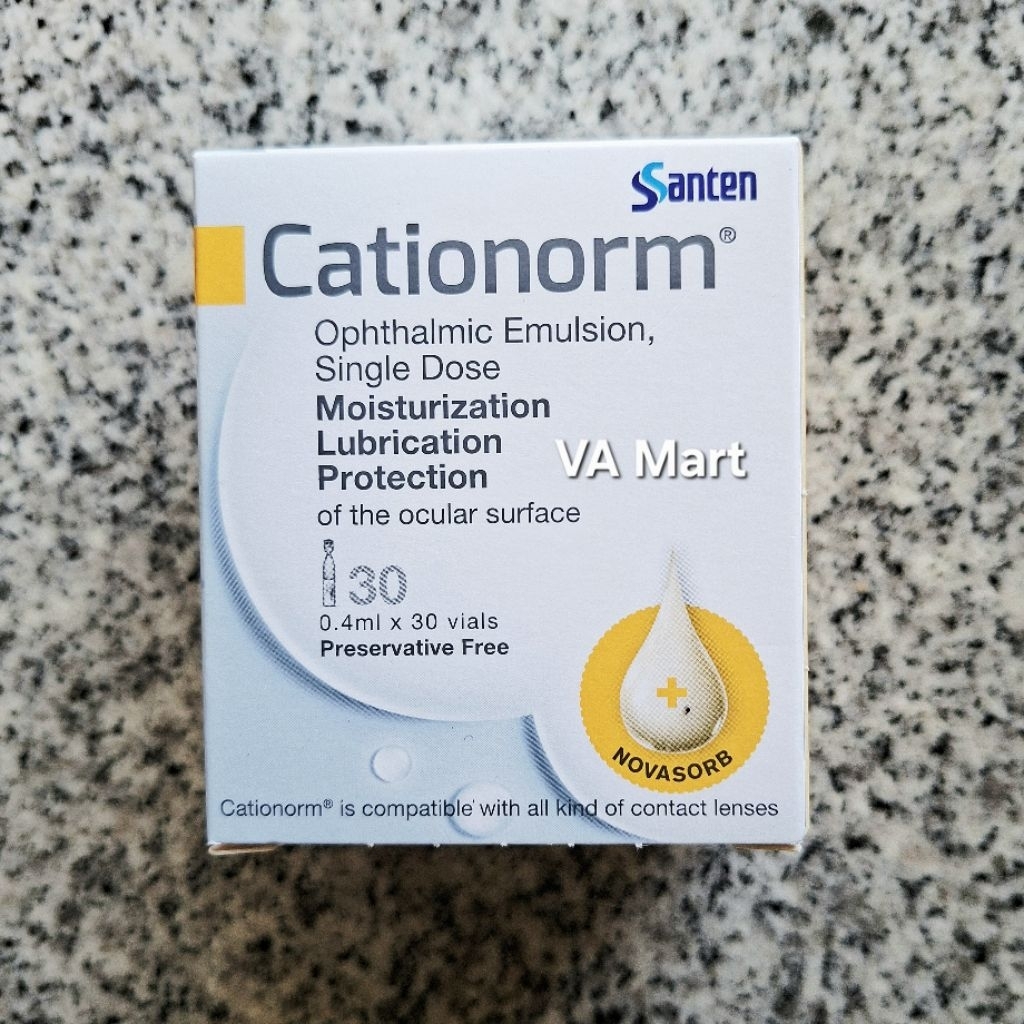 CATIONORM Eye Drop Emulsion 0.4ML x30 Vials Preservative Free Tetes Mata