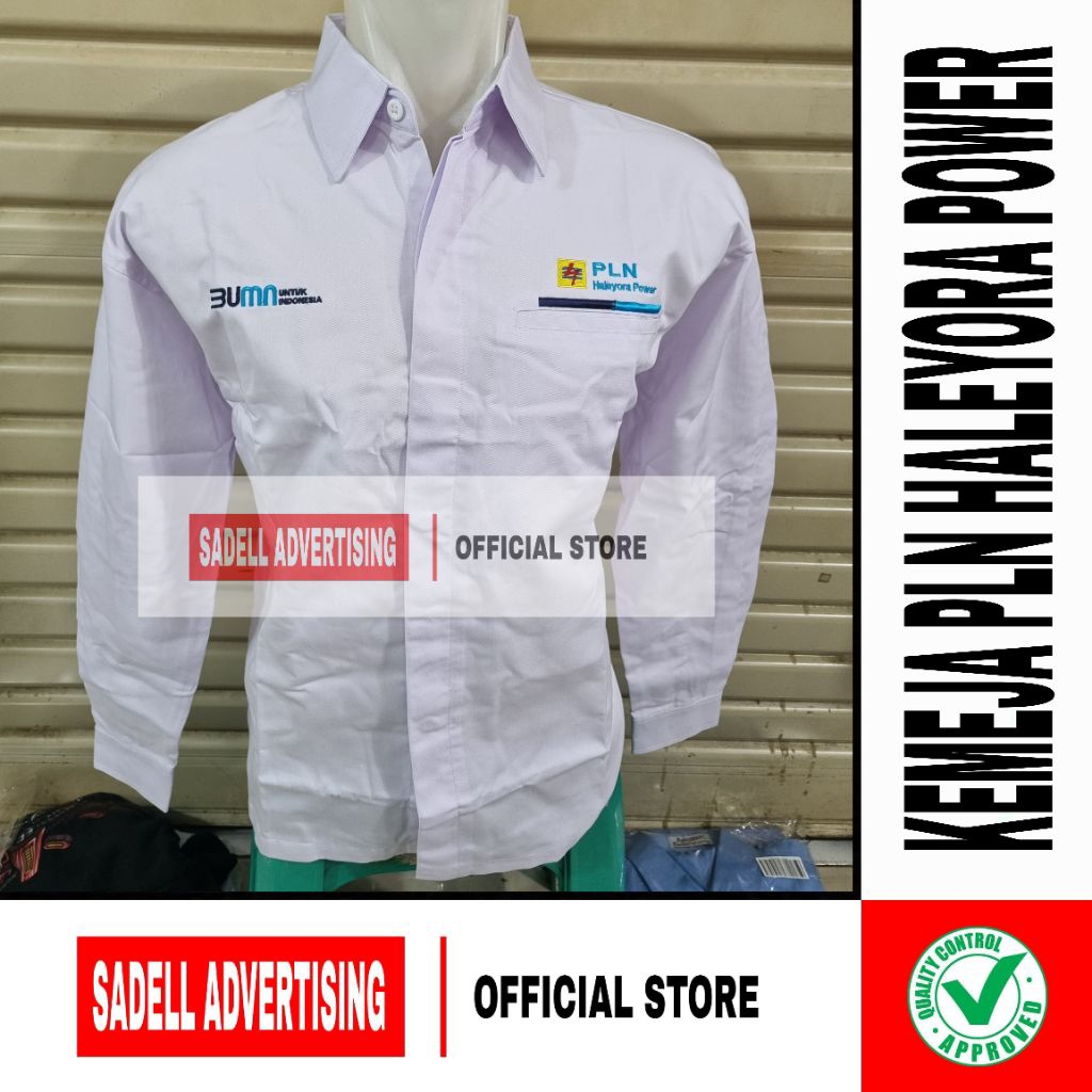 Kemeja PLN Haleyora Power Seragam BUMN PLN Haleyora Power Baju PLN Haleyora Power Putih Lengan Panja
