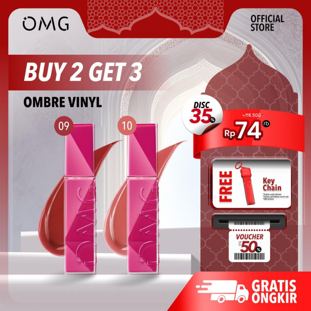 [NEW SHADE] OMG OH MY GLAM Paket Ombre 2 Shade Lip Vinyl 2.5 g - Transferproof Gloss - Longlasting S