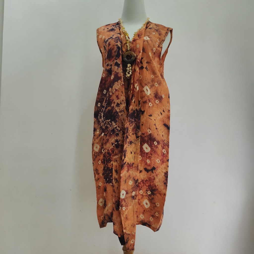 Outer Sasirangan Banjarmasin Premium Tunik Batik Jumputan Tanpa Lengan (AVCBB015)