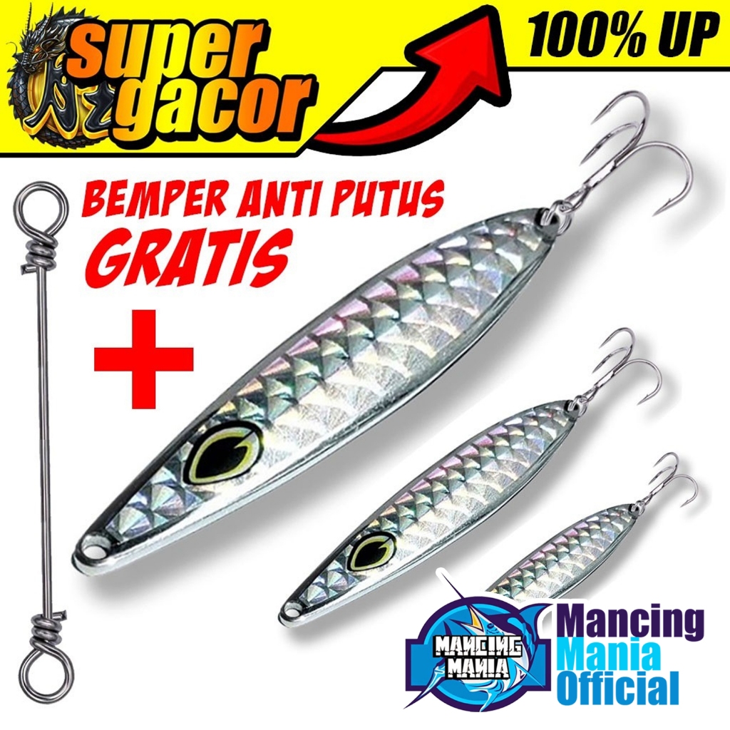 MANCING MANIA Umpan Spoon Free Bemper Untuk Casting Tenggiri Barakuda GT Killer Treble Umpan Pancing
