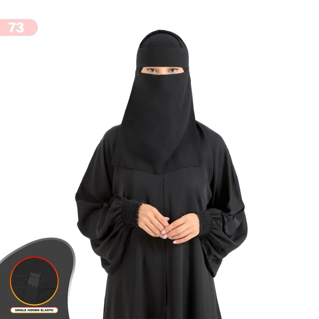 NIQAB BANDANA SINGLE ELASTIC HIDDEN (1 KARET TERSEMBUNYI) - BEDOON ESSM ORIGINAL