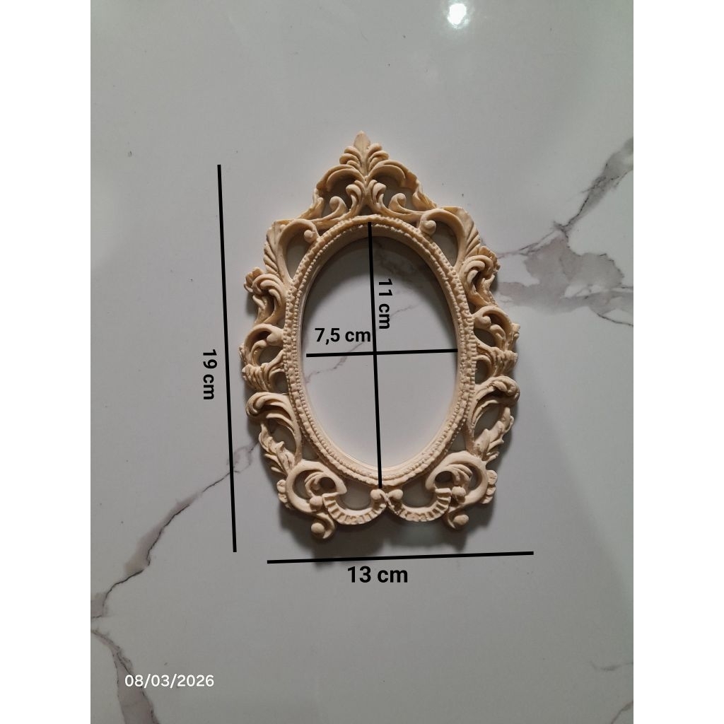Frame Resin OVAL Lancip Mahkota PIGORA | PIGURA RESIN | HIASAN MAHAR | PERNIKAHAN DEKORASI MAHAR / F