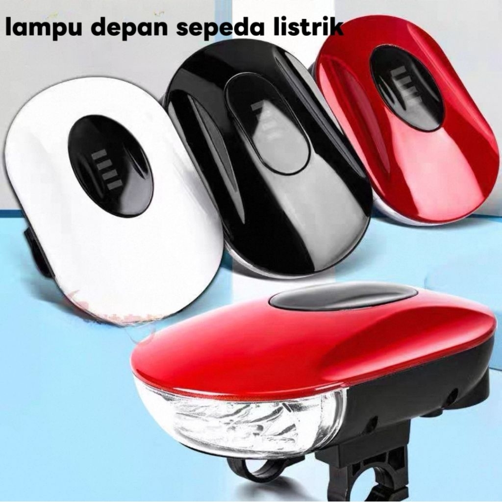 Lampu Depan Sepeda Listrik 48V + Kunci Kontak Indikator Baterai Universal