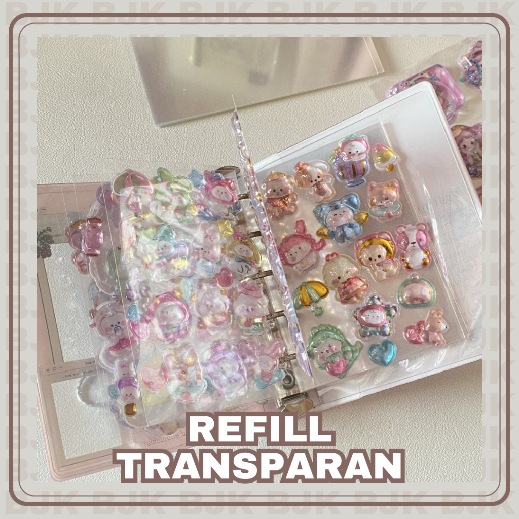 Refill Binder A6 Transparan 6 Ring Inner Binder Buat Stiker Scrapbook DIY Journal [BUJOYUK]