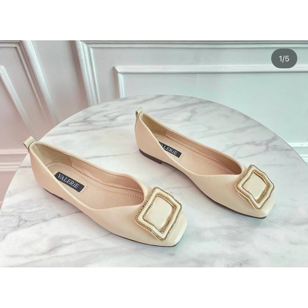 Sepatu Wanita Flatshoes Motif Pita Karet Jelly Nyaman Dipakai