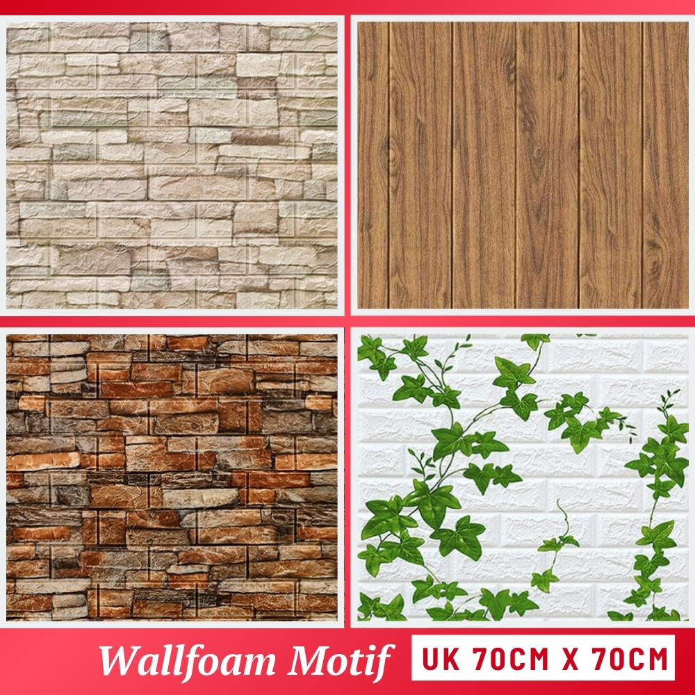 Foam Bata Motif Awan WallFoam Dinding Wallpaper Dinding Foam Motif Bata Langit 3D