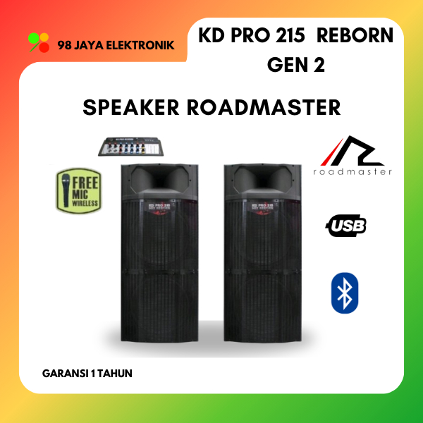 ROADMASTER - KD PRO 215 Reborn GEN2 I Mix Usb I Speaker Active Bluetooth I Garansi 1 Tahun