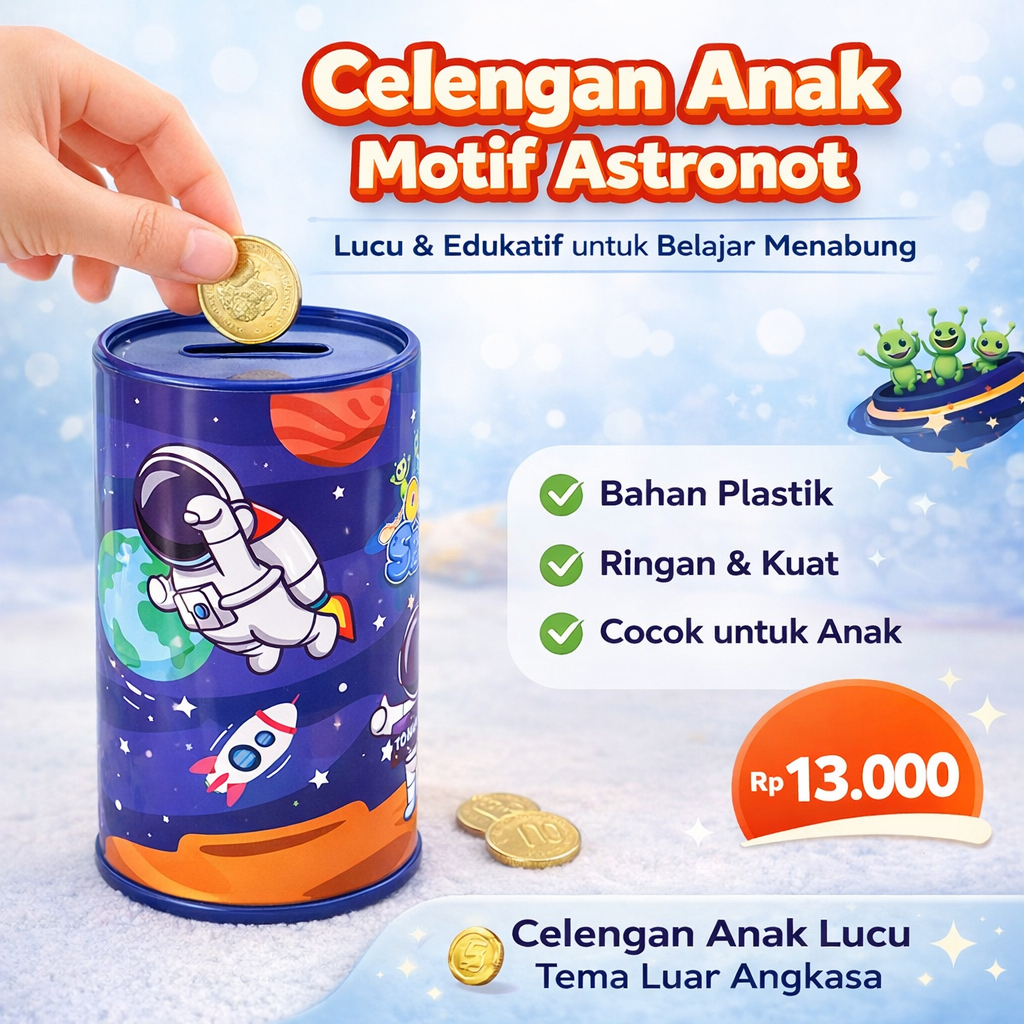 Celengan Plastik Karakter Lucu Unik Tabungan Uang 20 cm Souvenir Hadiah Ulang Tahun Celengan Murah
