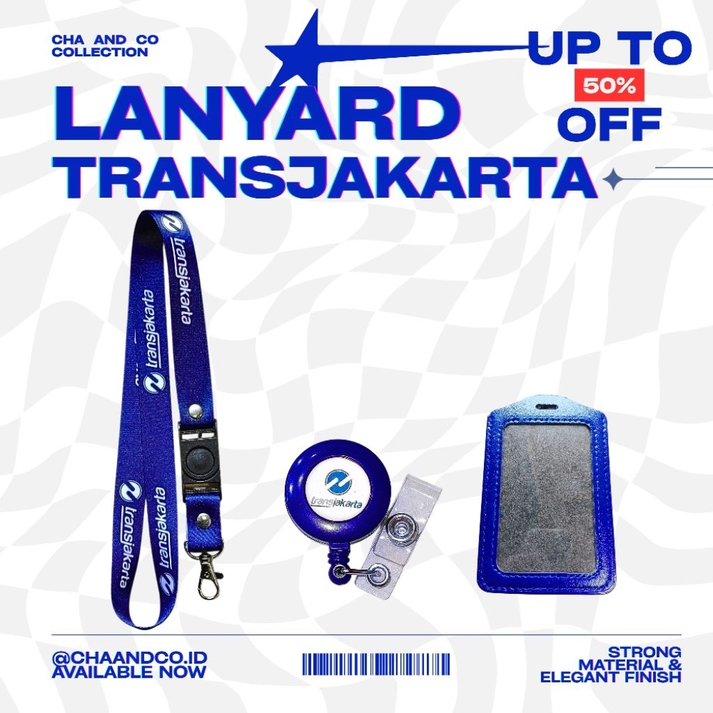 LANYARD TRANSJAKARTA / SATU SET LANYARD TRANSJAKARTA BERKUALITAS -Langsung kirim hari ini