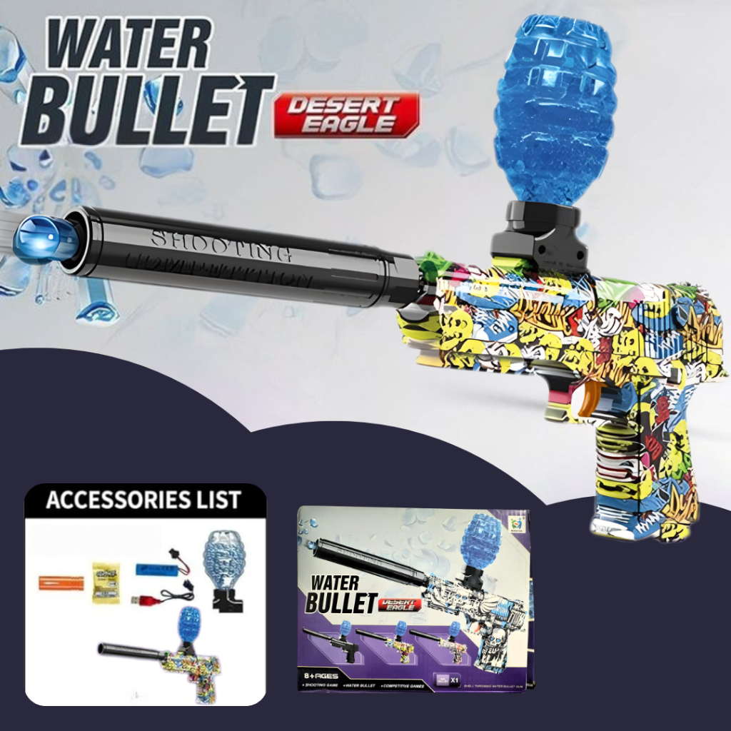 Mainan Mission Glory Shooting Water Bullet Desert Eagle  Mainan Gel Gun Anak Mainan Pistol Electric