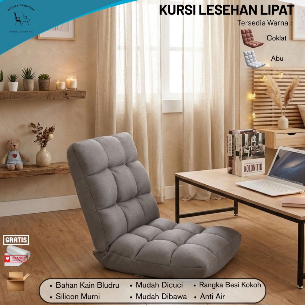 Kursi Lantai Lipat Lesehan Kursi Sandaran Sofa Lesehan Gaming Alas Lantai