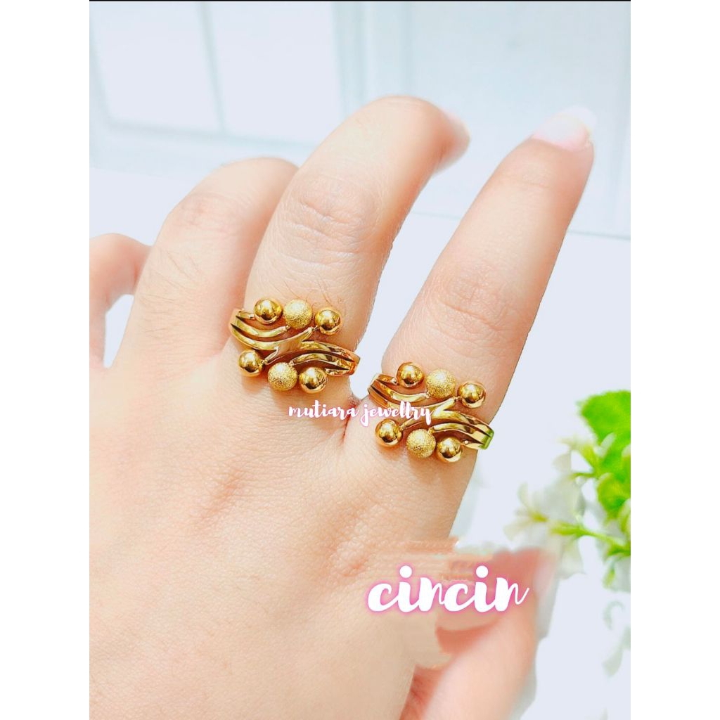 Cincin model jamur titanium anti karat