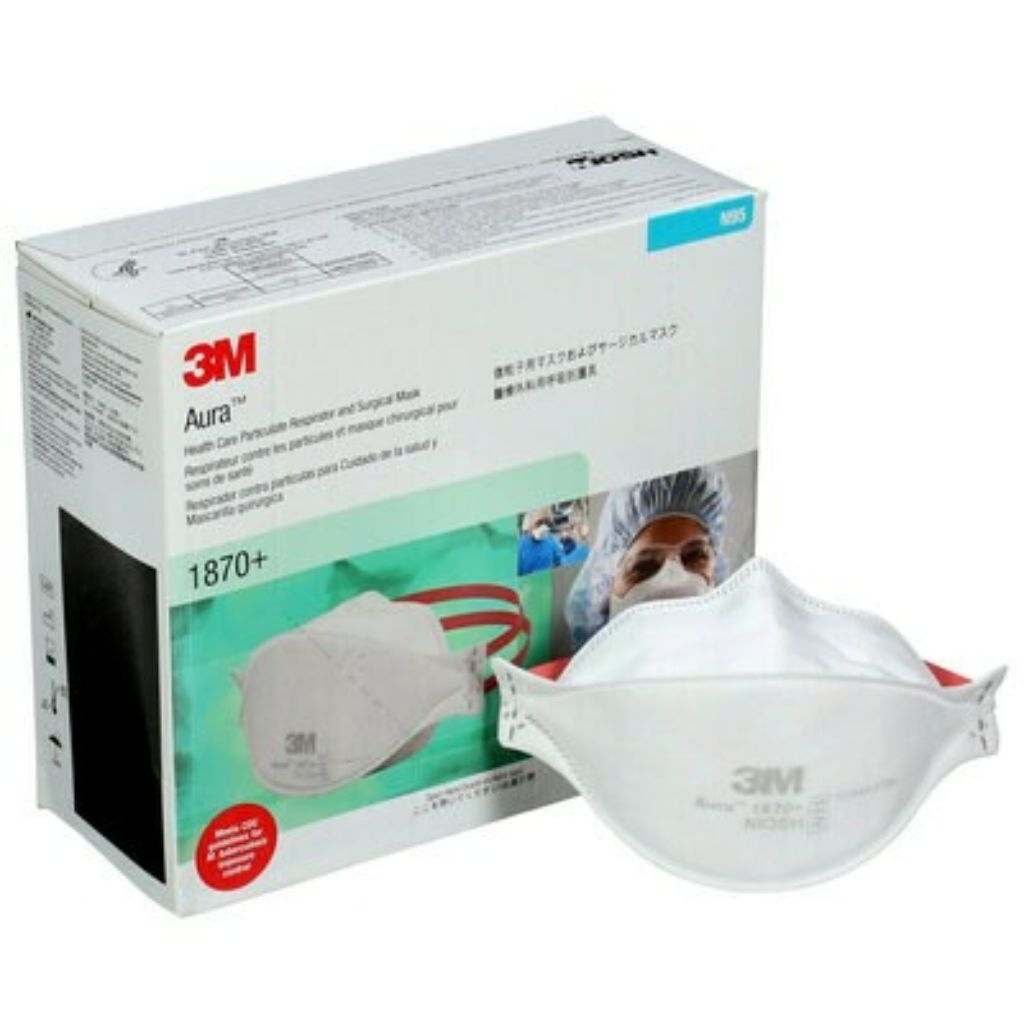 3M MASKER 1870+ AURA N95 1 BOX ISI 20 PCS BARU ASLI ORIGINAL