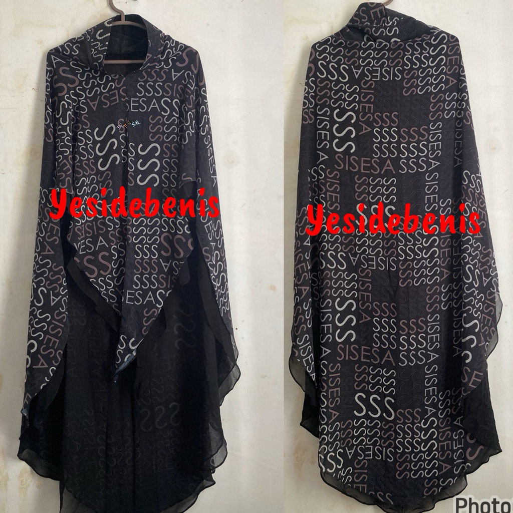 PRELOVED KHIMAR SISESA BERKHA WARNA HITAM