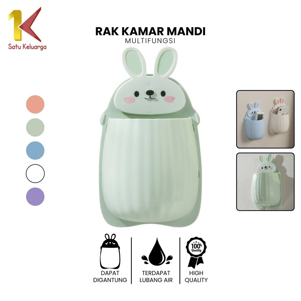 Satu Keluarga Rak Gantungan Tempel Dinding Motif Kelinci C872 Rak Kamar Mandi Tempel Dinding Sikat G