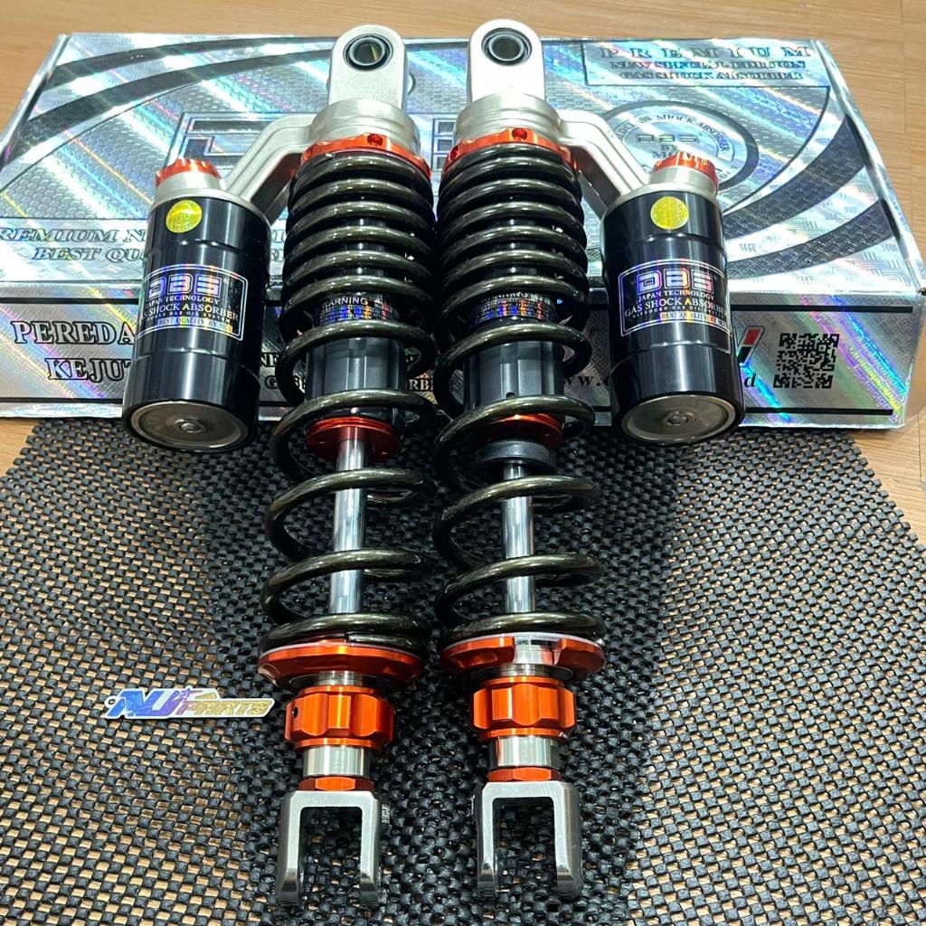 SHOCK DBS SHOCK BELAKANG DOUBLE TABUNG ATAS FUNGSI UKURAN 340MM AS CHROME MTOR MATIC ORIGINAL MOTORC