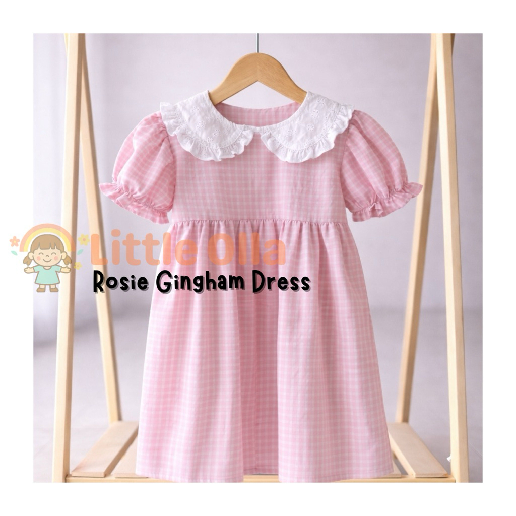 Rosie Gingham Dress by Little Olla Kids Wear