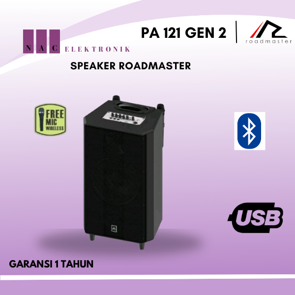 SPEAKER ROADMASTER PA-121 GEN2 (NEW) SPEAKER TROLLEY FREE MIC WHERLESS ORI 100% - PA-121 GEN2