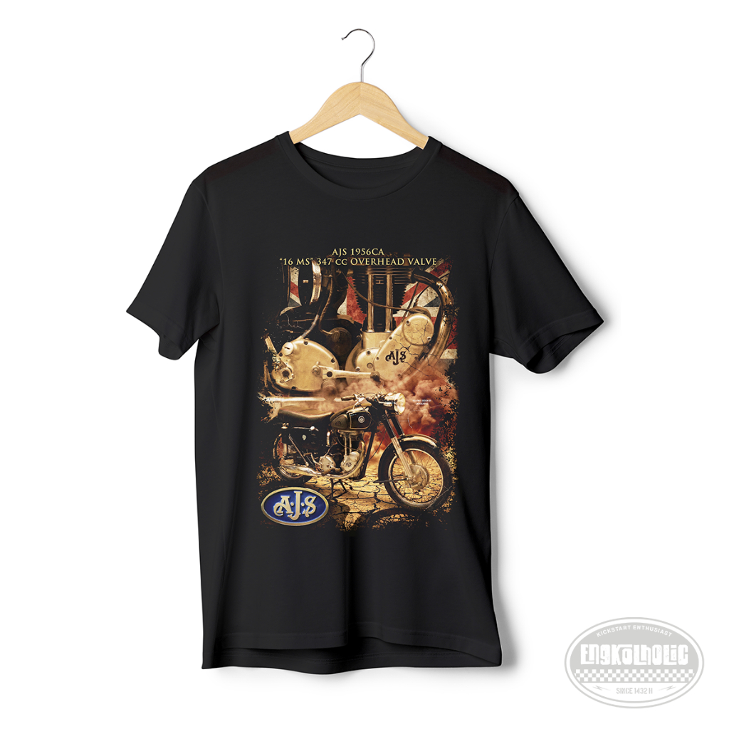 Kaos Antik Bikers Motor AJS (100% Katun)