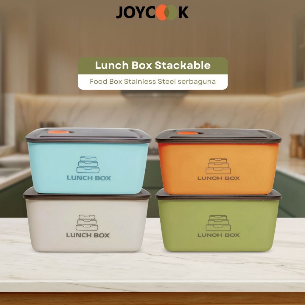 [PAKET BUNDLING] JOYCOOK Lunch Box Kotak Bekal Makanan Stainless Kontainer Box dengan Tutup
