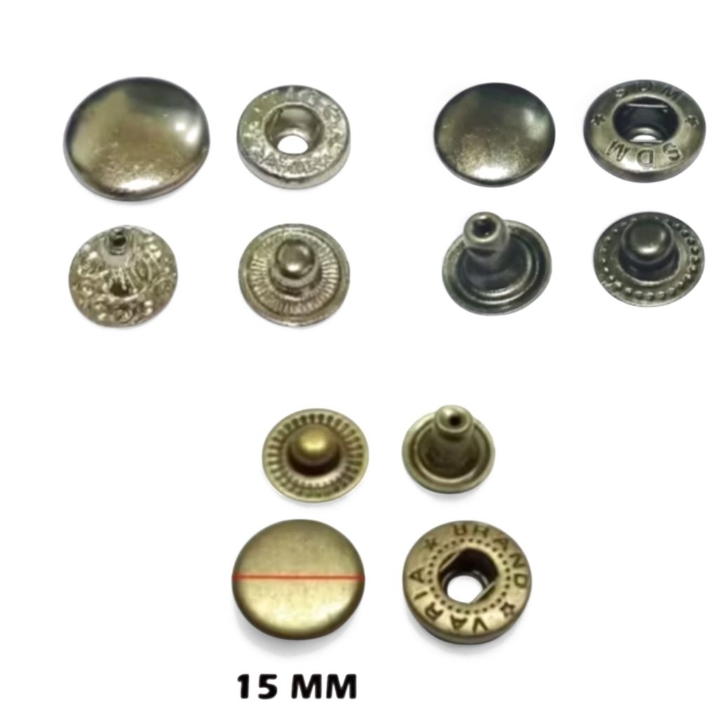 Kancing Snap Jepret 15 mm / Kancing Cetet Jaket / Kancing Jepret Tas / Kancing Cetet Sepatu
