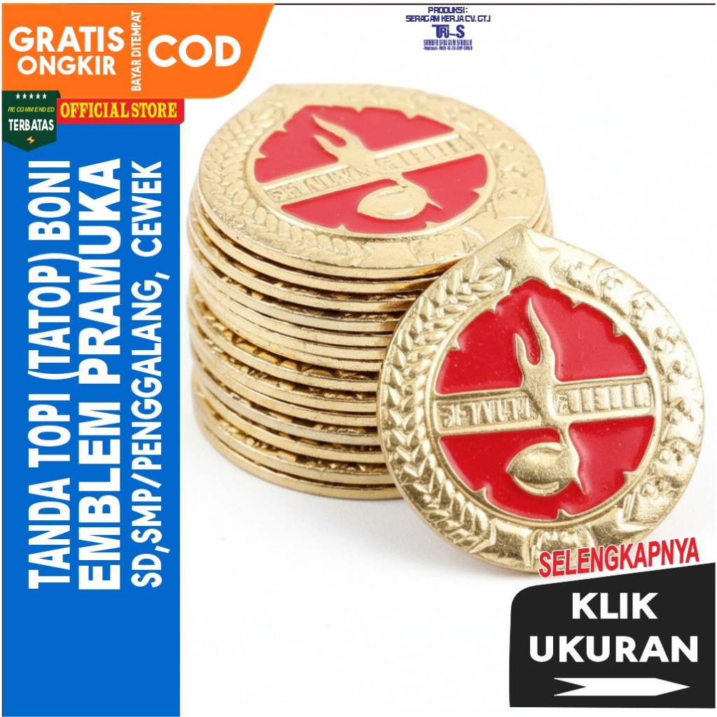Tatop Pramuka | Tatop Pramuka Penggalang | Emblem Tanda Topi Pramuka Penggalang | Tanda Topi Penggal