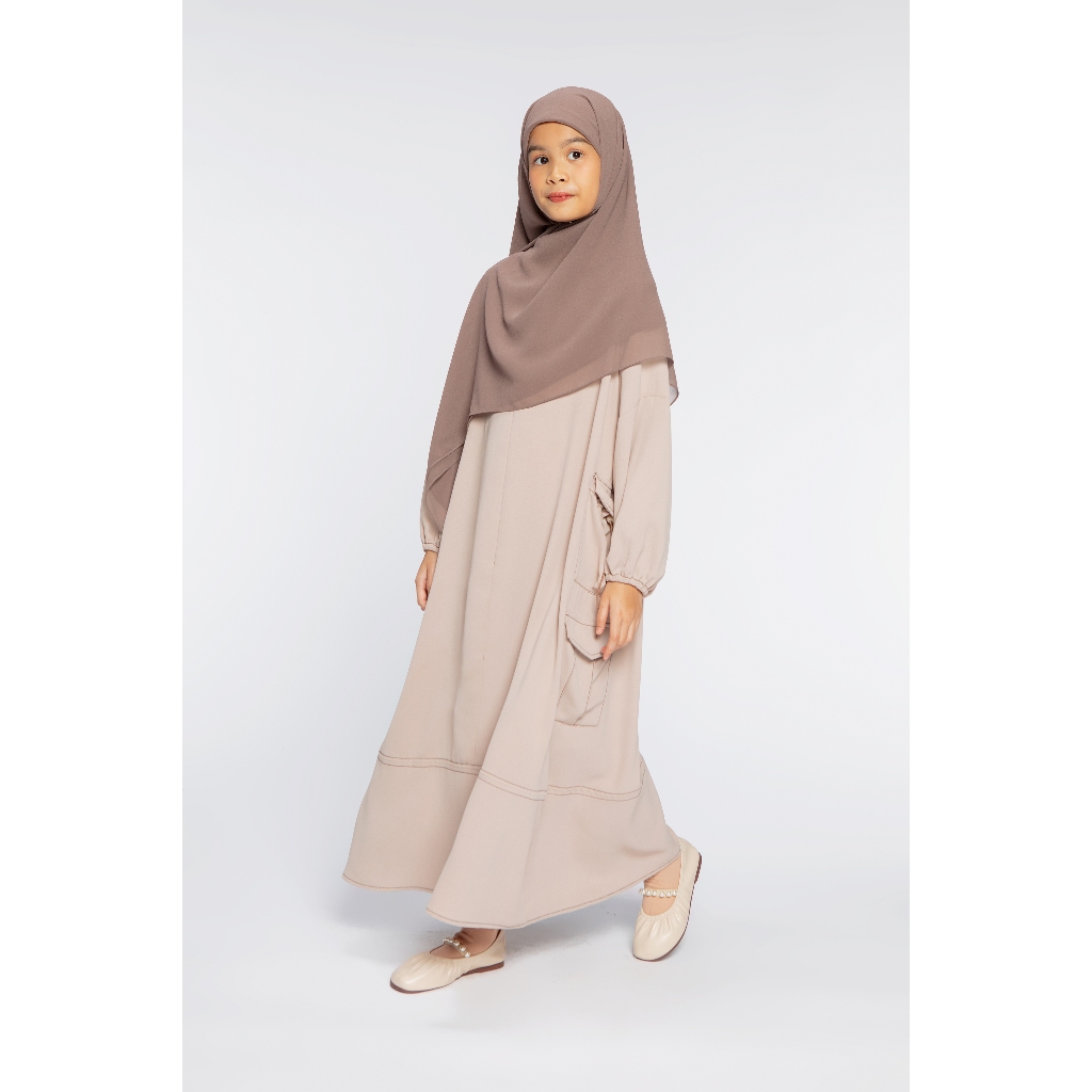 Cottoncut Zyra dress Kids - Gamis Abaya Cargo Anak Perempuan Kekinian Modern 6-13 Tahun