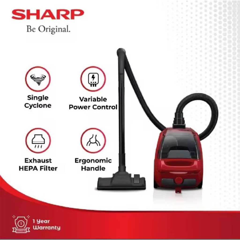 VACUUM CLEANER SHARP EC-NS18-RD/VACUM BAGLESS SHARP EC-NS18RD PENGHISAP DEBU 450WATT EC-NS18-RD