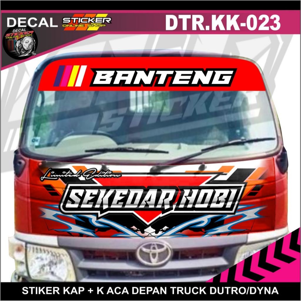STICKER KAP DEPAN HINO DUTRO TOYOTA DYNA DECAL TRUCK MOBIL PRINTING TRUK STIKER