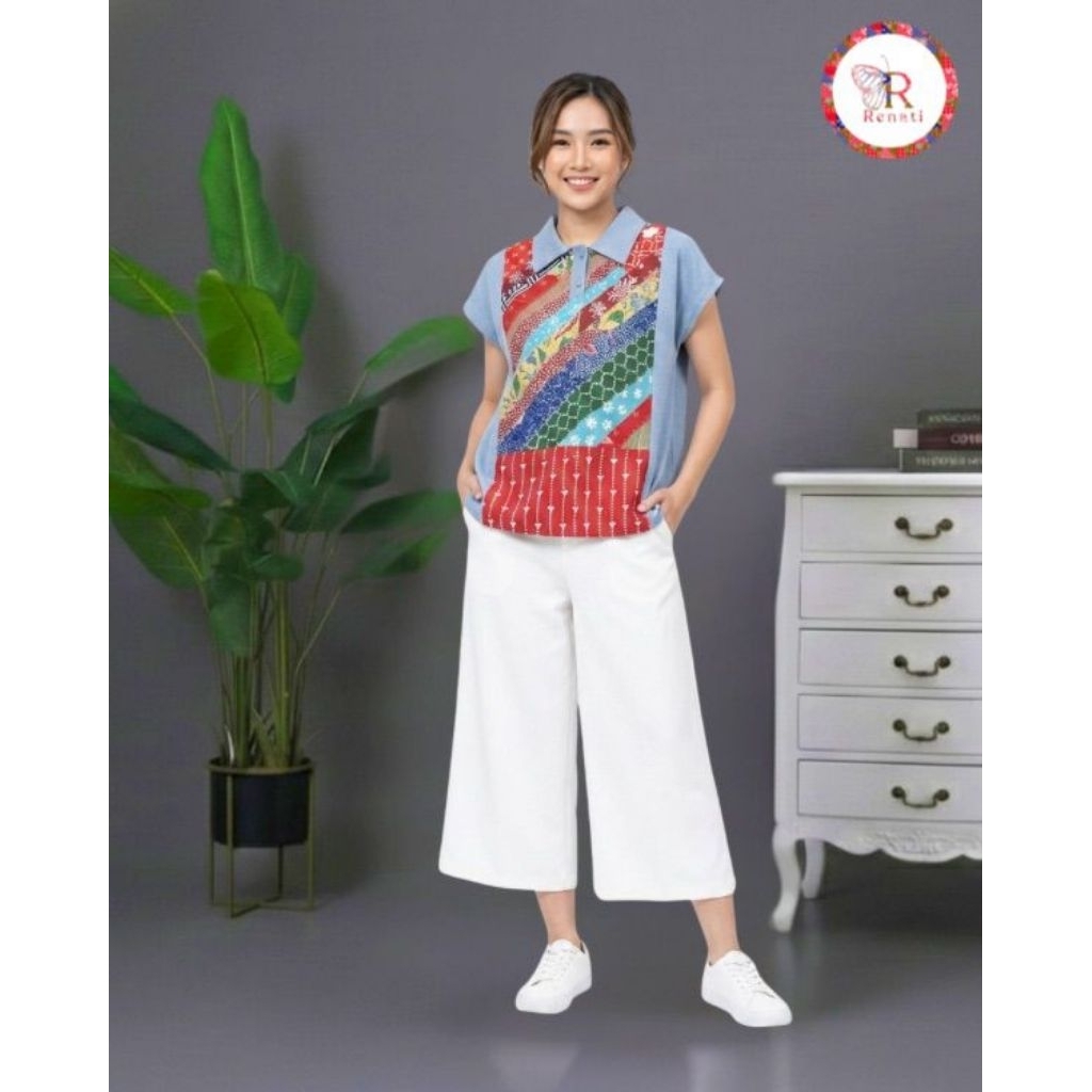 tara Top, Atasan Batik Perca Wanita Elegan - Model Batik Modern