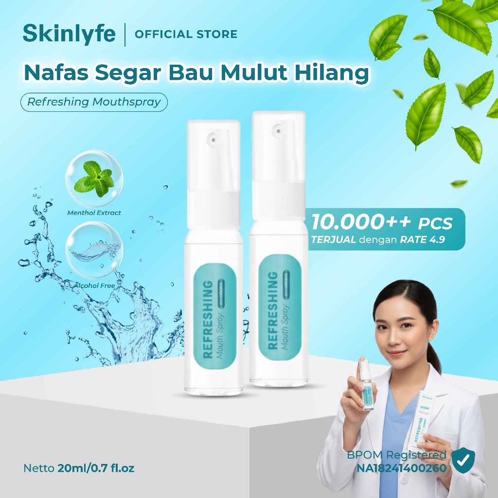 Skinlyfe Mouthspray Pengharum Mulut Penghilang Bau Mulut Obat Mulut Bau Parfum Mulut Liquid BPOM