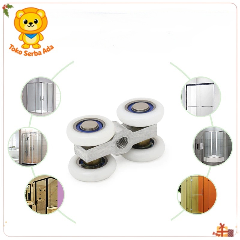 Roda Geser Pintu Kaca Kamar Mandi Tembaga