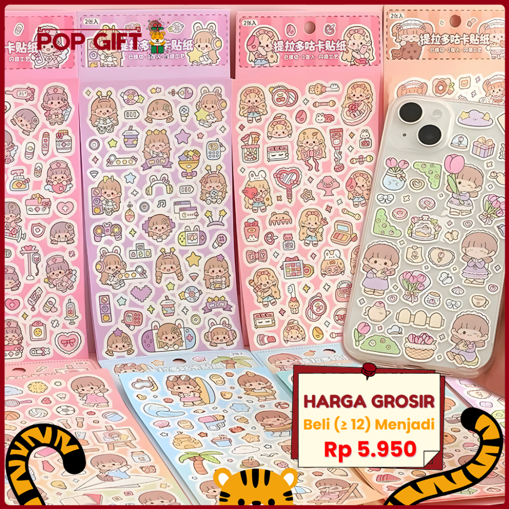 PG Stiker Glitter Cantik Soft & Cute Buat Dekor DIY Case HP / Deco Photocard Kpop TLD135