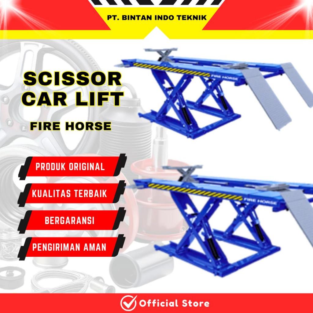 FHorse Hydraulic Scissor Lift 4 Ton Scissor Lift Elektrik Kapasitas 4000 kg Alat Bengkel Mobil