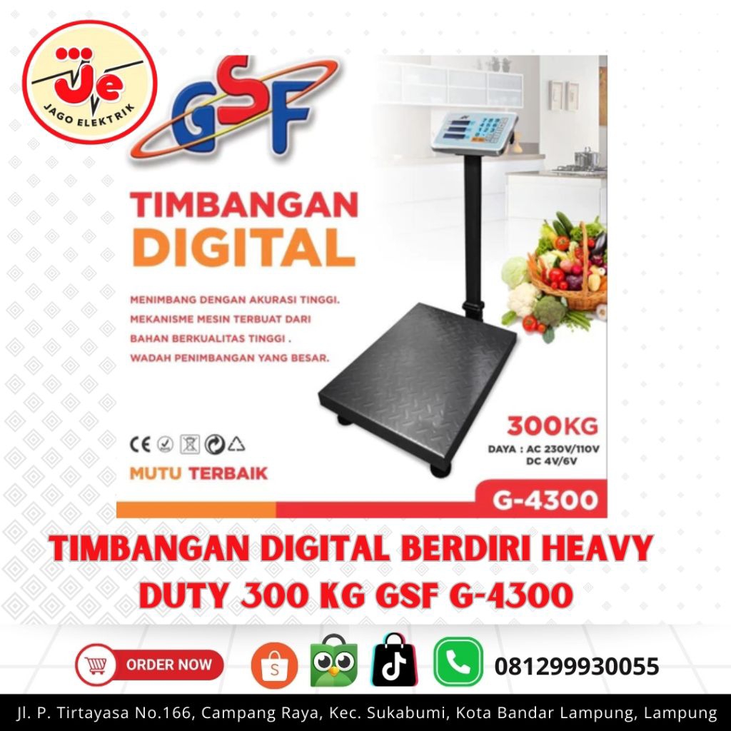 Timbangan Digital 300kg GSF G-4300 Timbangan Duduk Gudang & Pasar Akurat