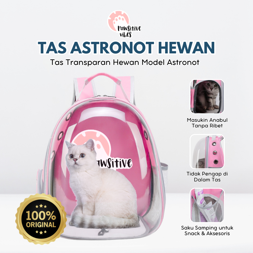 (BERGARANSI) Tas Astronot Kucing Anjing ORIGINAL 100% | Tas Transparan | Pet Cargo | Tas Anjing Kuci