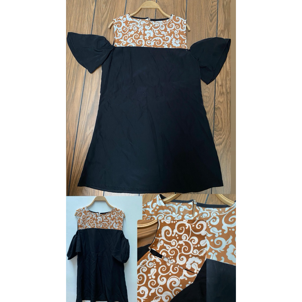 atasan batik kombinasi polos
