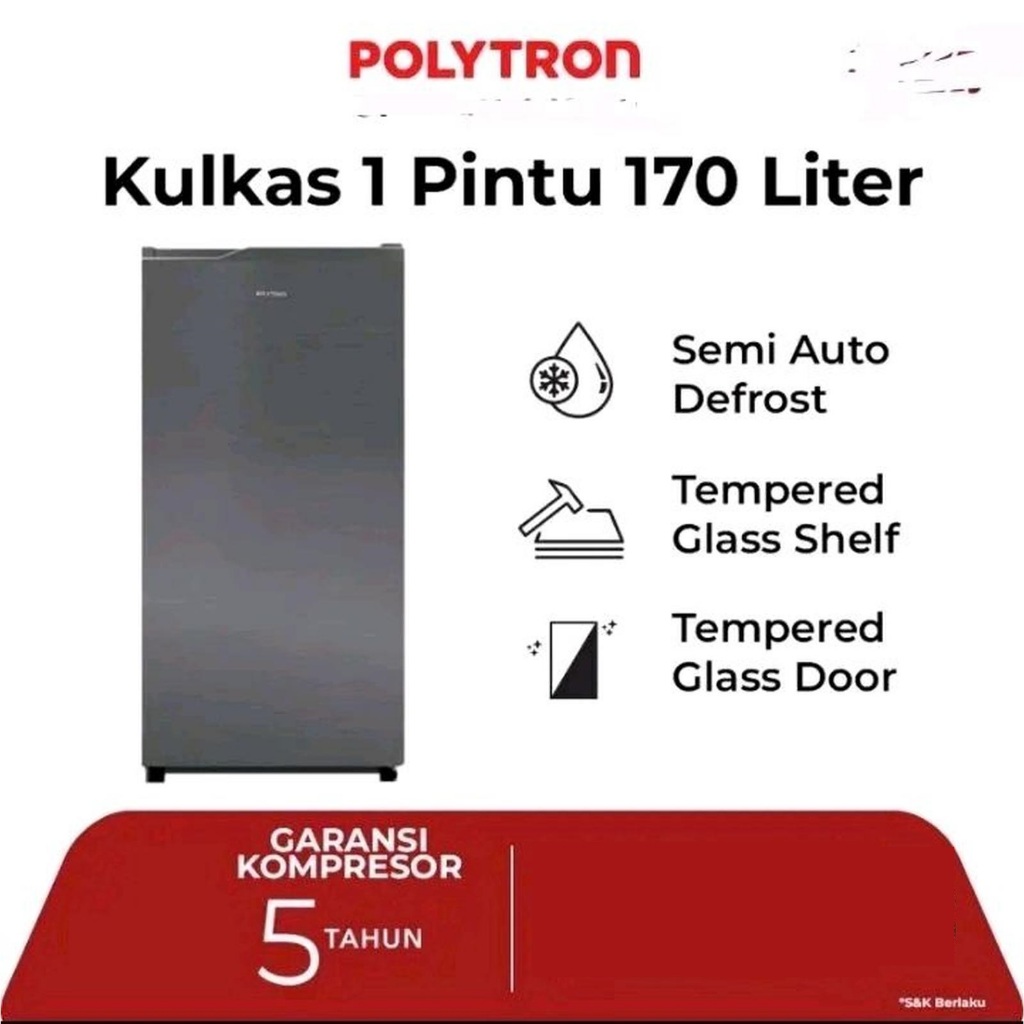 Kulkas Polytron PRA 17Z 1 Pintu Belleza PRA17Z