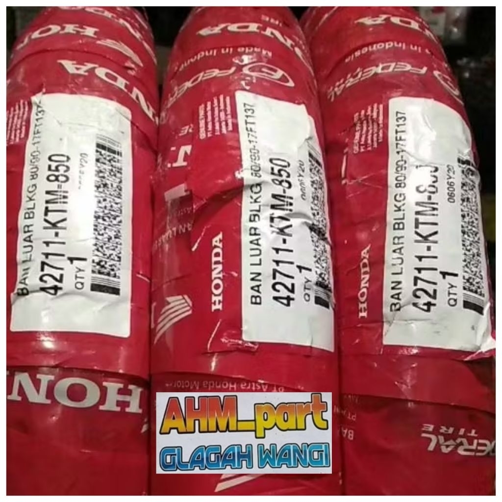 Ban luar belakang 80/90-17 supra x 125 karisma supra x revo FEDERAL 42711-KTM-850 ori AHM