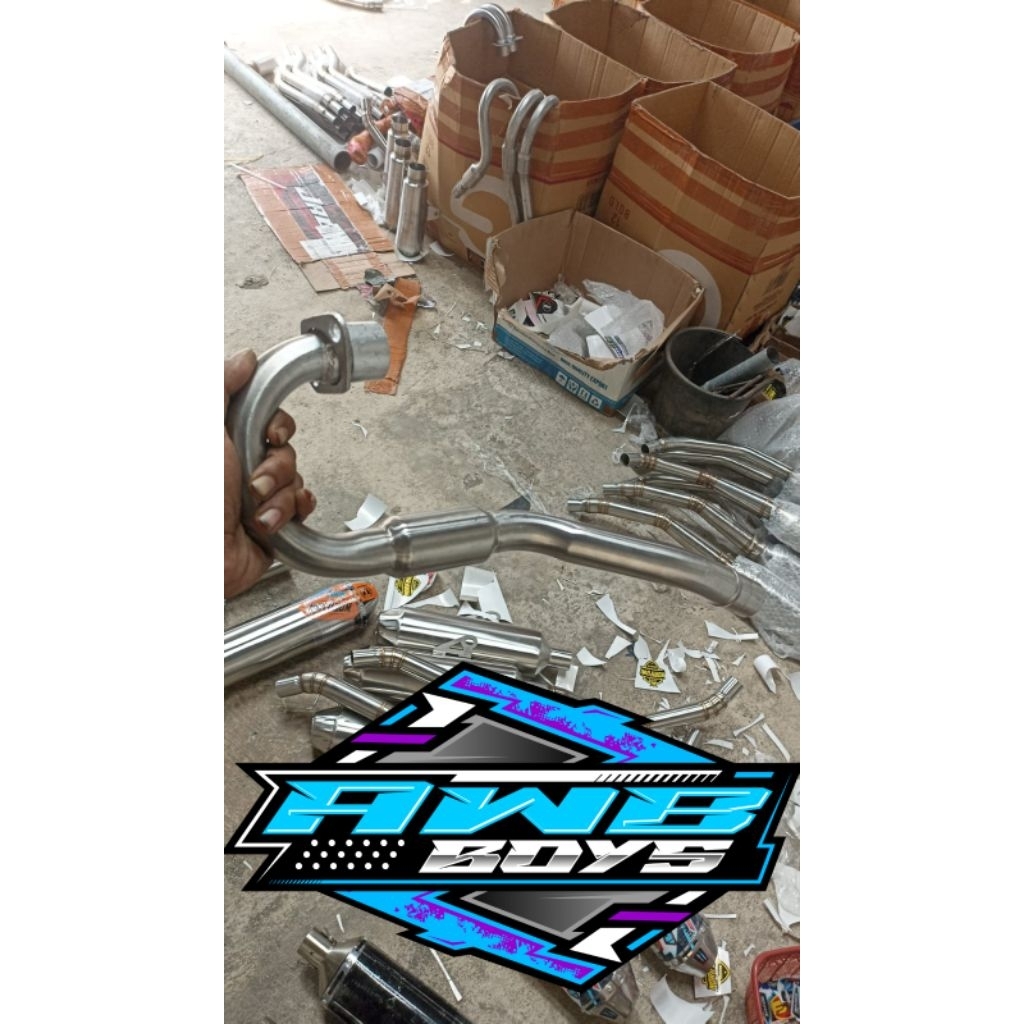 LEHERAN KNALPOT CUSTOM SCRAMBLER/TRAIL PNP GL/MP/TIGER/SCORPIO