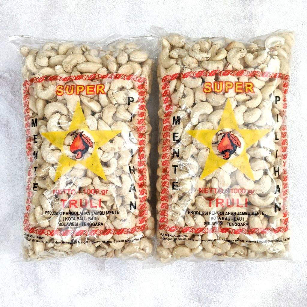 Mete MENTAH Buton Sulawesi / Wonogiri • 1 kg Kacang Mede Mente Utuh & Patahan Pecahan 1000 gram Fres