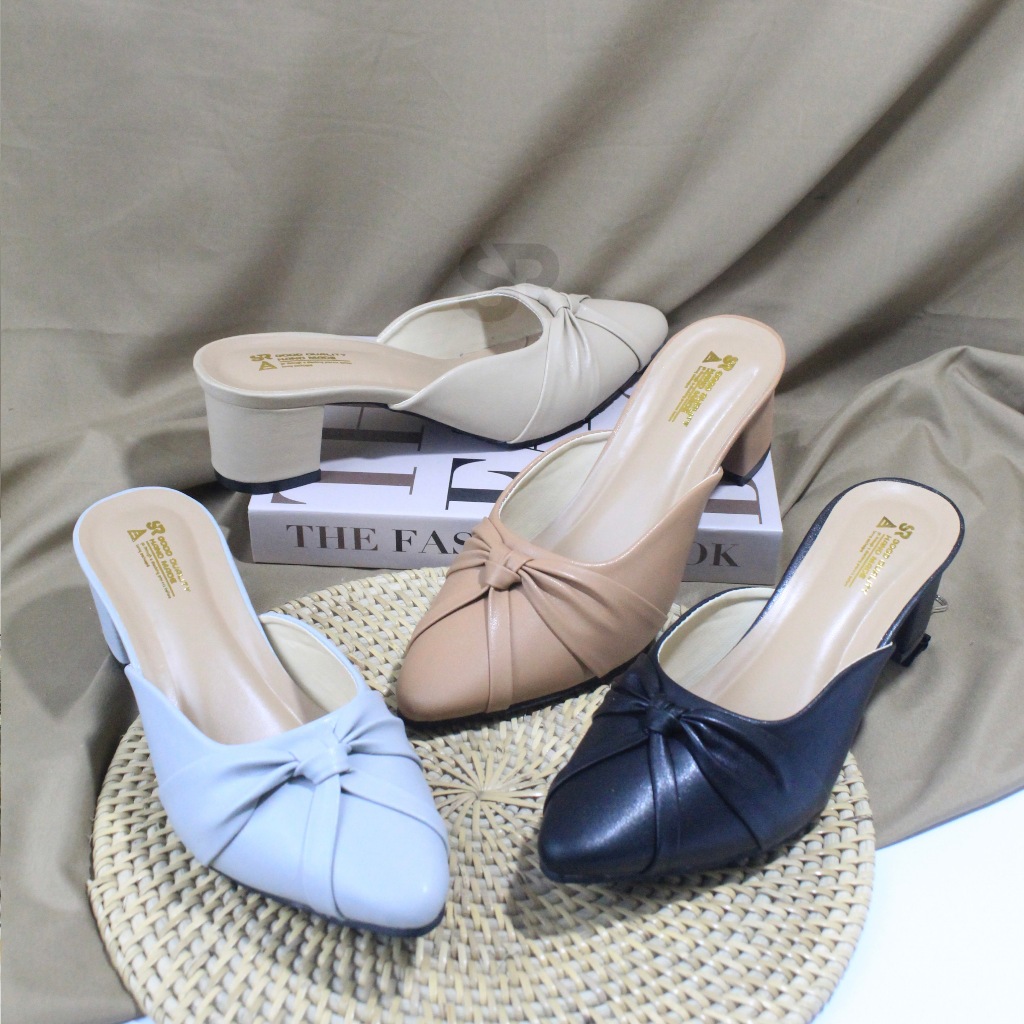 BS Sandal Heels BARBARA Sandal Wanita Slip-On Graceful Wedding